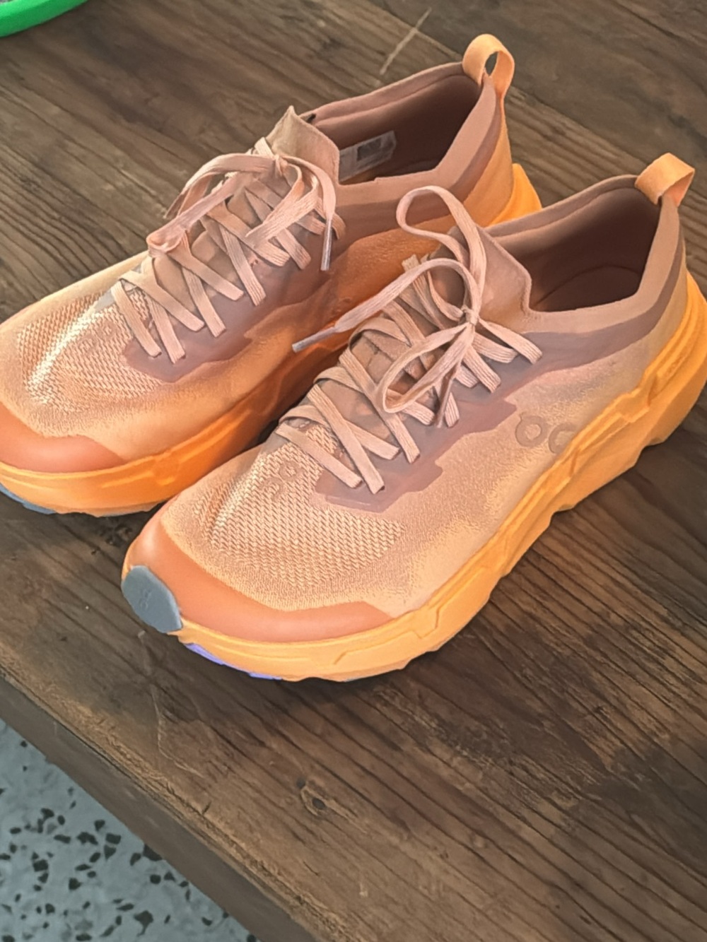 On Cloud Orange Peach Running Sneakers